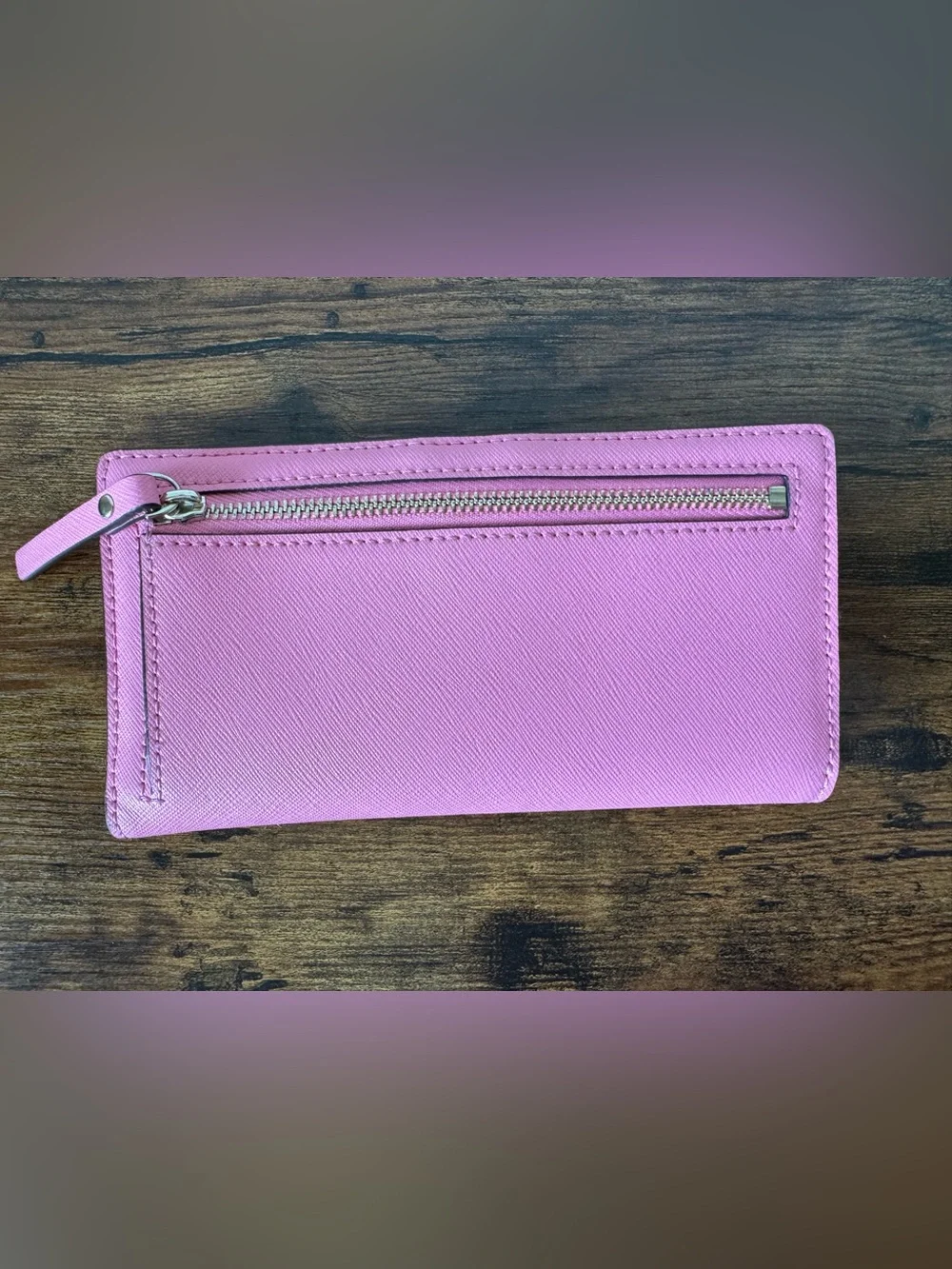Kate Spade Pink Continental Snap Wallet Card Holder ID Zip Pocket